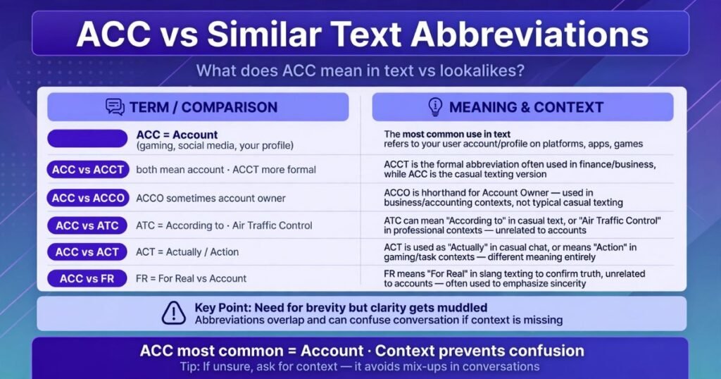 ACC text meaning