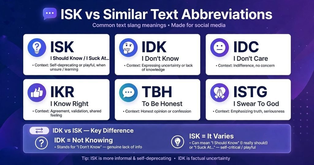 what does ISK mean in a text message