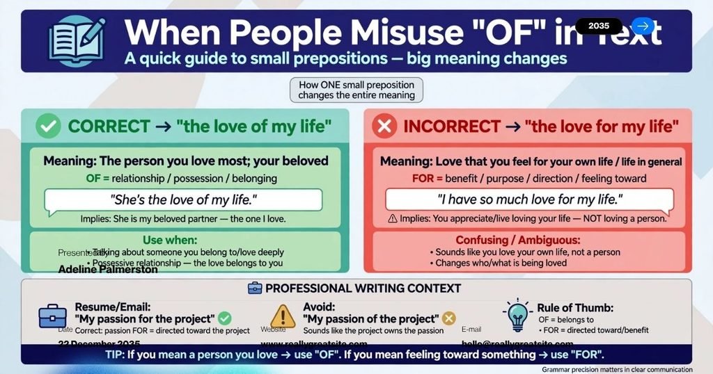 how to use OF in a text